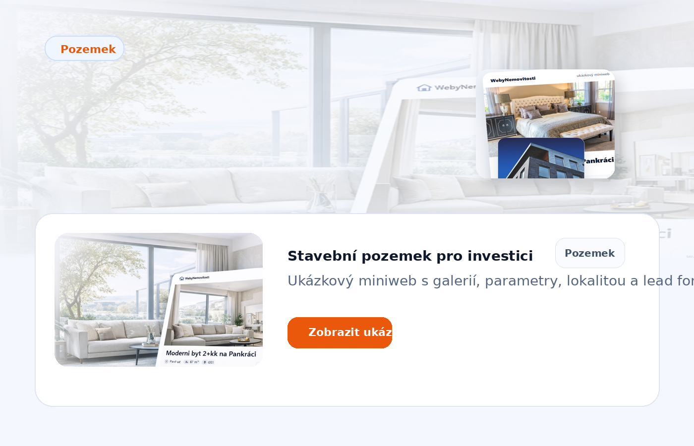 Stavební pozemek pro investici